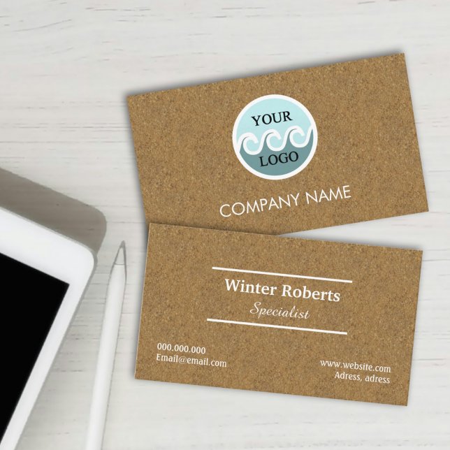 affärskort av logotyp, professionell av trä visitkort (Chic design, business card with logo company, kraft business card)