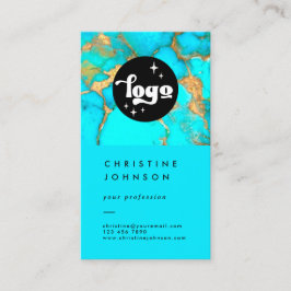 affärskort av logotyp-turkos-sten visitkort