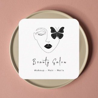 Affärskort av minimal Professionell för Beauty Sal Fyrkantigt Visitkort