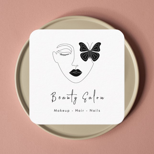 Affärskort av minimal Professionell för Beauty Sal Fyrkantigt Visitkort (Skapare uppladdad)