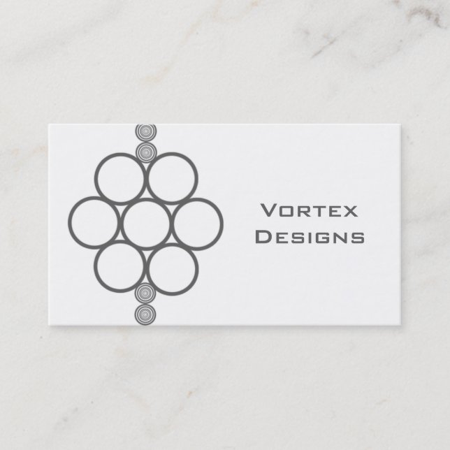 Affärskort av minimalistcirklar, Mod, Grått Visitkort (Framsida)