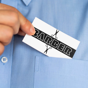 Affärskort av modern svart typografi i Barbershop Visitkort