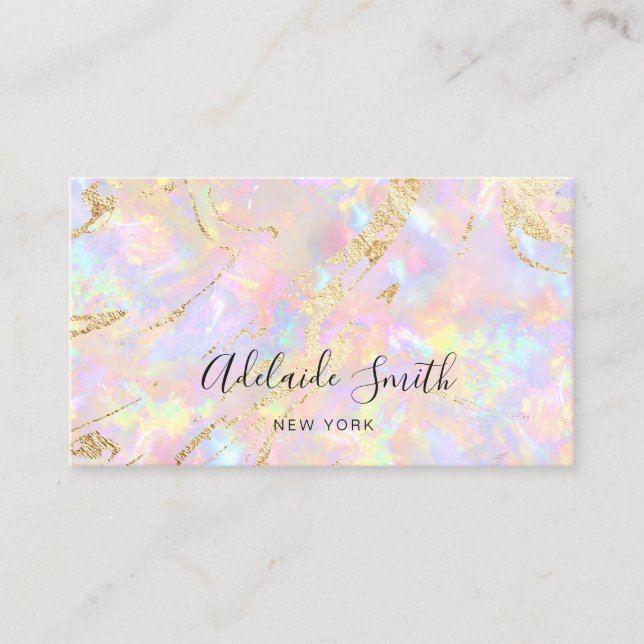 affärskort av opalsten av mjuk rosa visitkort (Framsida)