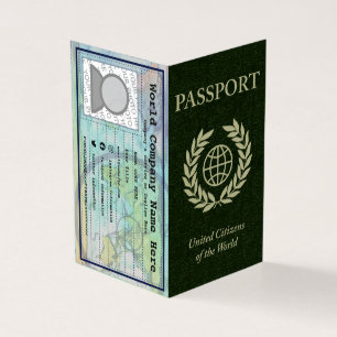 affärskort av pass för grönt visitkort