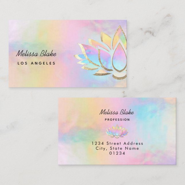 ・affärskort av pastel lotus design visitkort (Fram/baksida)