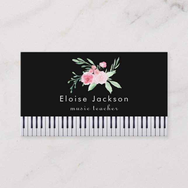 affärskort av pianist bouquet visitkort (Framsida)