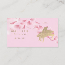 affärskort av pianist rosa petals visitkort