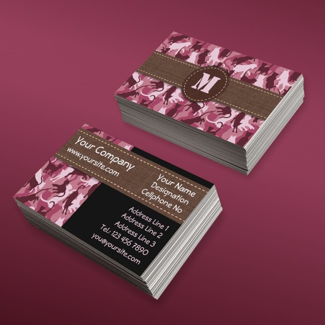 Affärskort av Rosa Camouflage Vågrät Visitkort (Skapare uppladdad)