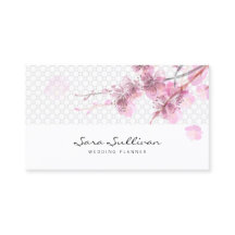 Affärskort av rosa Cherry Blommar Bröllopsfixaren 