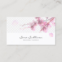 Affärskort av rosa Cherry Blommar Bröllopsfixaren  Visitkort