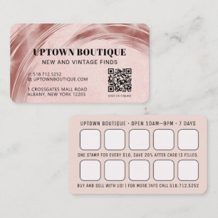 Affärskort av rosa Metallisk QR-kod för belöning Visitkort