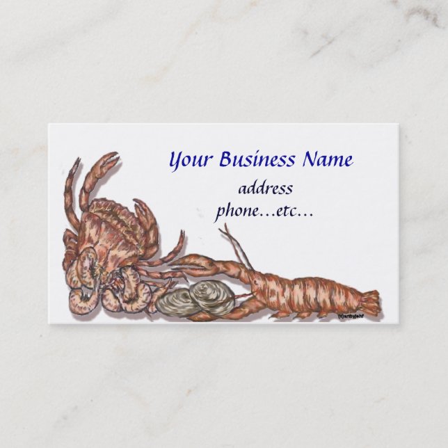 Affärskort av skaldjur visitkort (Framsida)