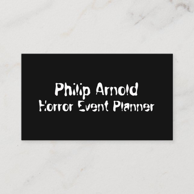 Affärskort av skräck visitkort (Framsida)
