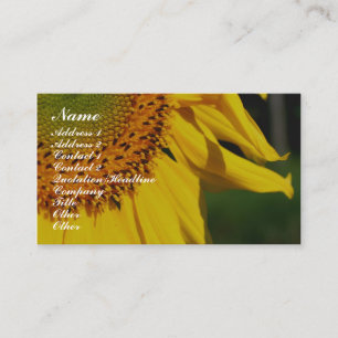 Affärskort av solrosbensin, Blomsterfotografi Visitkort