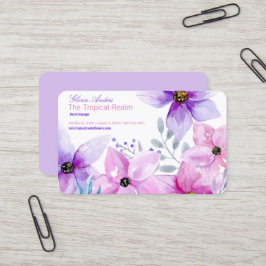 affärskort av tropiska blommor med florist visitkort