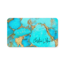 affärskort av turkos-elegant