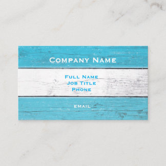 Affärskort av turkos och vitt trä visitkort