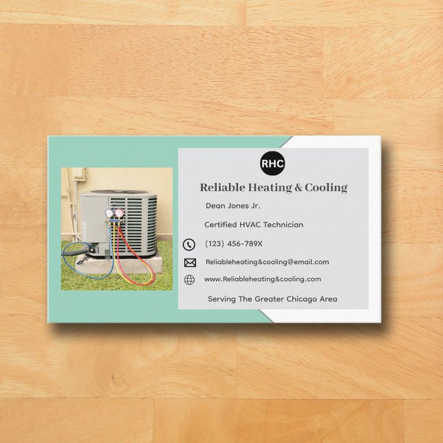 Affärskort av värmeisolering av takskiva (T) Visitkort (Teal Hvac Business Card )