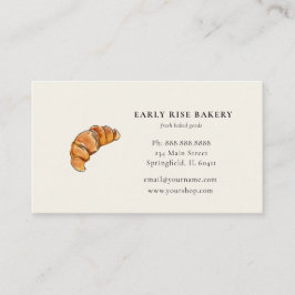 Affärskort av vattenfärg Croissant bakverk Visitkort