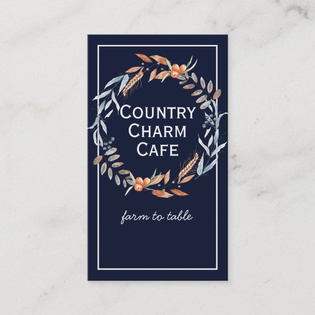 Affärskort av vattenfärg Indigo Blue Wandend Visitkort (Framsida)