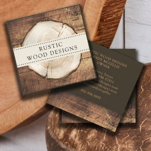 Affärskort av Woodworkers Carpenter Rustic Wood Fyrkantigt Visitkort