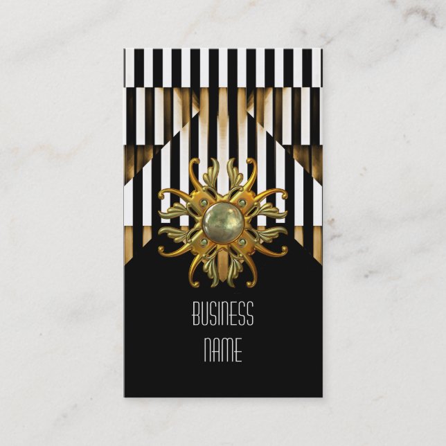 Affärskort Black Guld Rand judel Visitkort (Framsida)