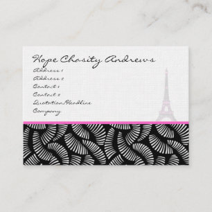 Affärskort Black White Damask Eiffel Torn Visitkort