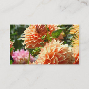 Affärskort Blommigt Orange Dahlia Flowers Visitkort