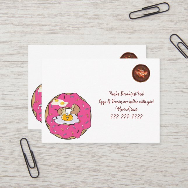 Affärskort, Breakfast Eggs BaconBusiness-kort Visitkort (Fram/Back In Situ)