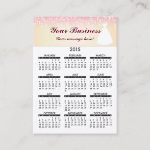 affärskort Calendar Bröllop Dress Visitkort