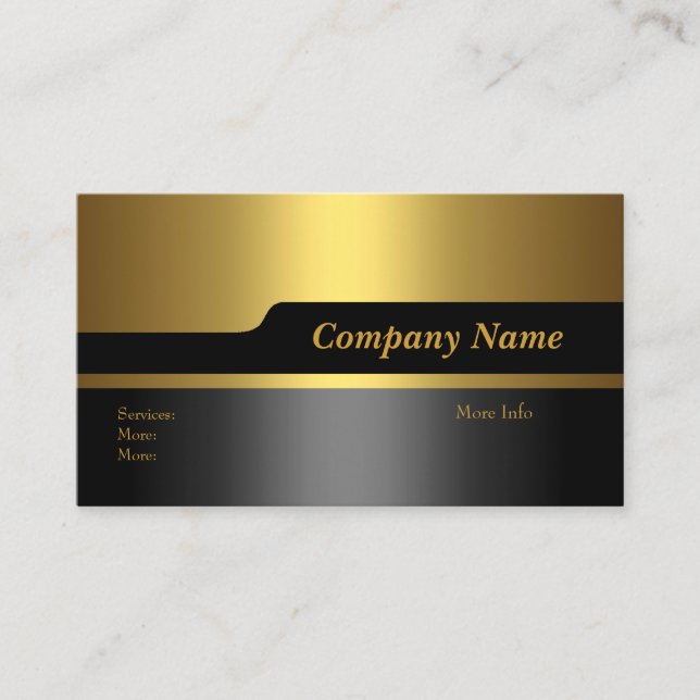 Affärskort Company Elegant Black Guld Visitkort (Framsida)