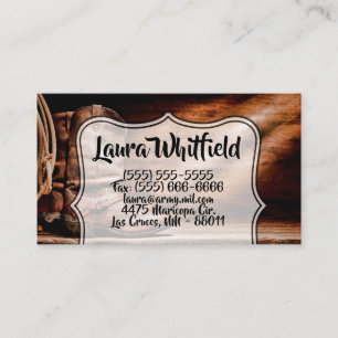 Affärskort Cowboy Boots Barn Wood Rustic Counter Visitkort