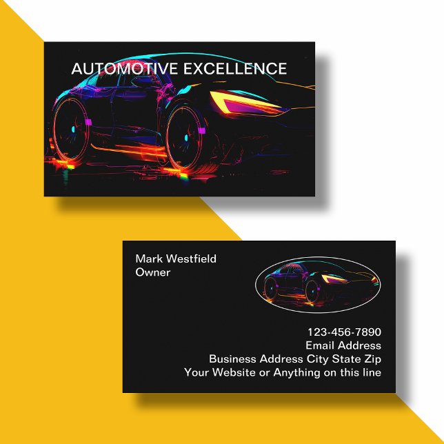Affärskort Design för de mest färgstarka bilderna Visitkort (automotive business cards)