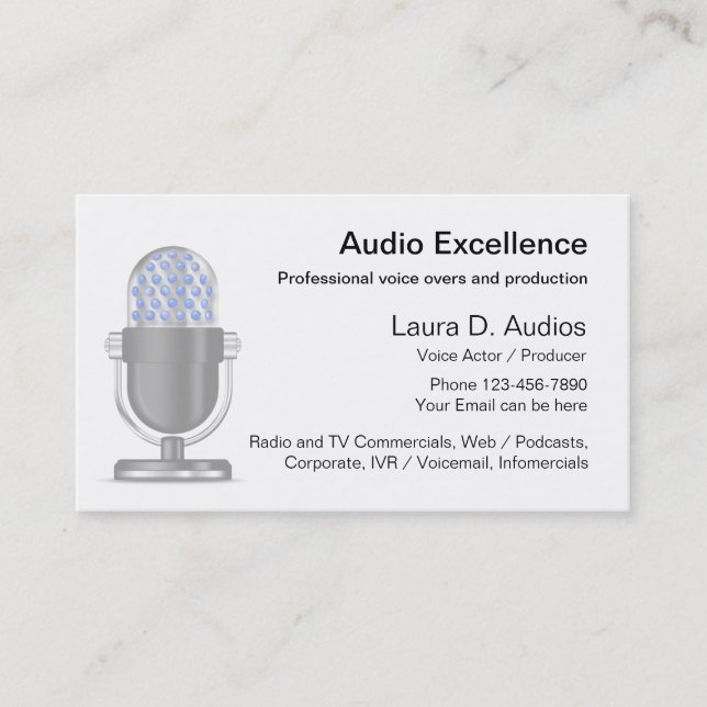 Affärskort Design för professionell Voice Actor Visitkort (Framsida)