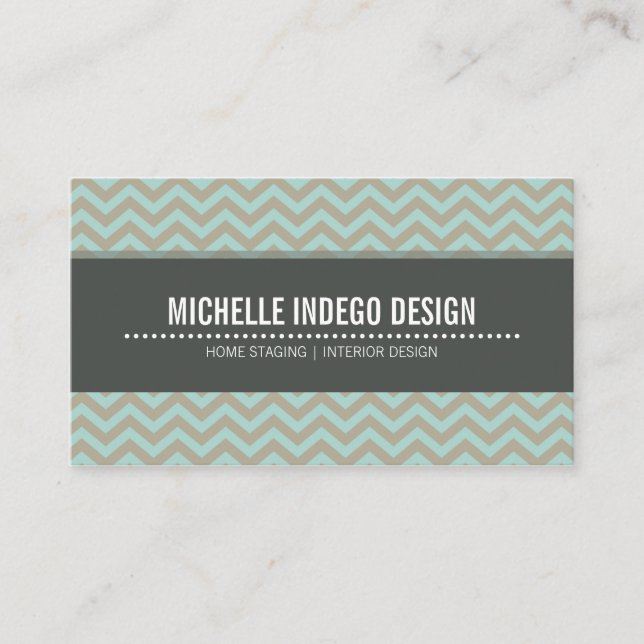 AFFÄRSKORT djärv, ljus schevron mönster Visitkort (Framsida)