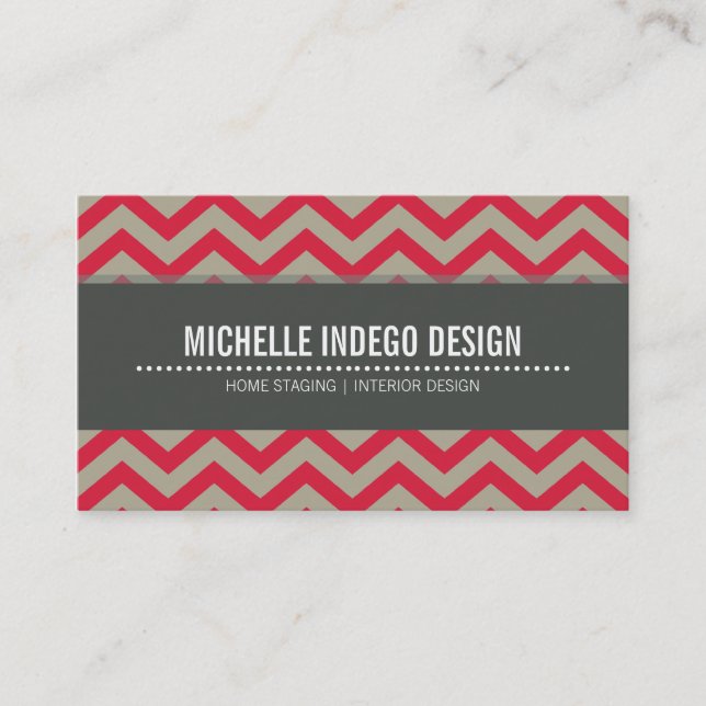 AFFÄRSKORT djärv, ljus schevron mönster Visitkort (Framsida)