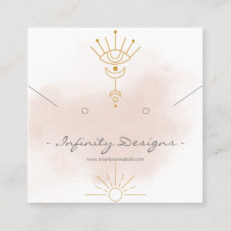 Affärskort Earring & Necklace Holder Fyrkantigt Visitkort