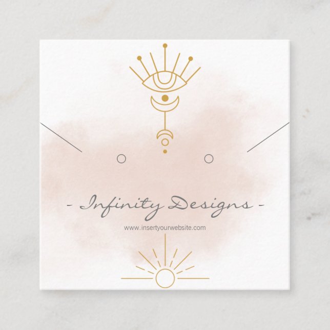 Affärskort Earring & Necklace Holder Fyrkantigt Visitkort (Framsida)