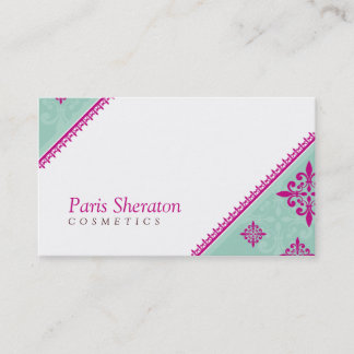 AFFÄRSKORT elegant slant rosa mint grönt Visitkort