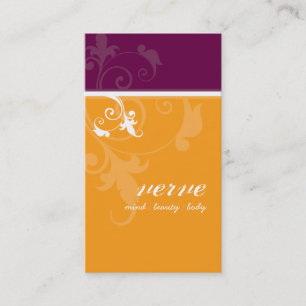AFFÄRSKORT elegant verve foliage orange plum Visitkort
