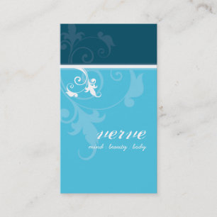 AFFÄRSKORT elegant verve foliage teal aqua blue Visitkort