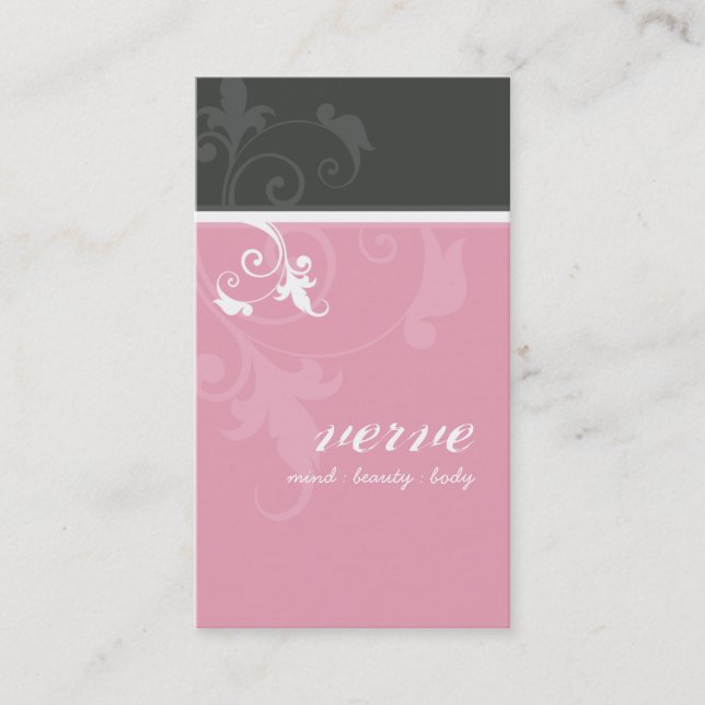 AFFÄRSKORT elegant verve rosa grått  Visitkort (Framsida)