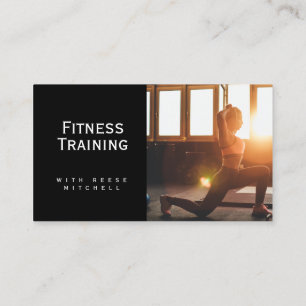 Affärskort, Fitness Training Black and White Visitkort