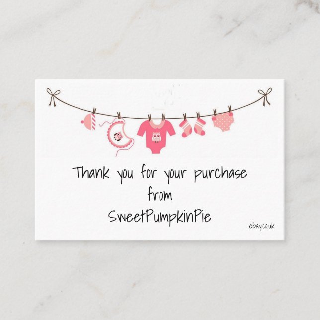 Affärskort - Flicka Kläder Tvättande linje Visitkort (Framsida)