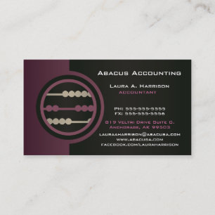 Affärskort för abacus-redovisning visitkort