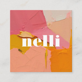 Affärskort för Abstrakt av fetstilt Rosa Fyrkantigt Visitkort