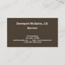 Affärskort för advokat för enkel och grundläggande