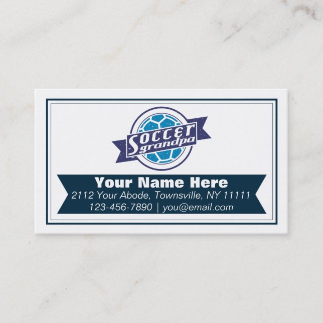 Affärskort för Anpassadet Fotboll, farfar Visitkort (Framsida)