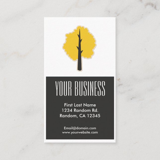 Affärskort för anpassadet Golden Black träd Visitkort (Framsida)