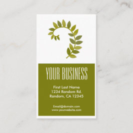 affärskort för anpassadet löv med grönt visitkort
